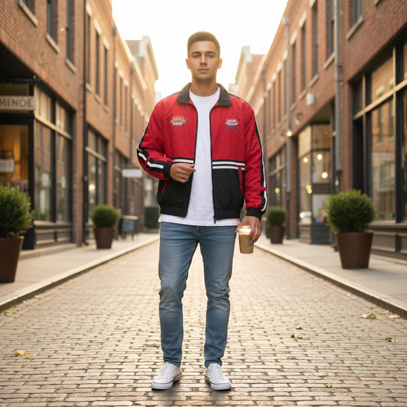 SPEED ZONE | Jackets & Coats | Mens Speed Zone Red Black White Racing ...
